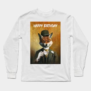 Happy Birthday Vintage Fox Long Sleeve T-Shirt